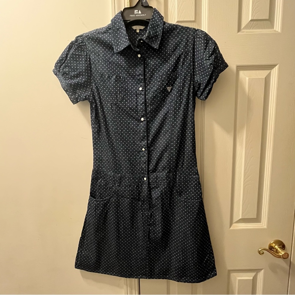Guess Navy Polka Dot Dress size 16